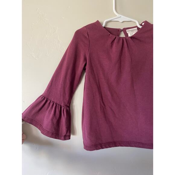 Max Studio Baby 4t Maroon Bell Sleeved Blouse - Picture 2 of 4